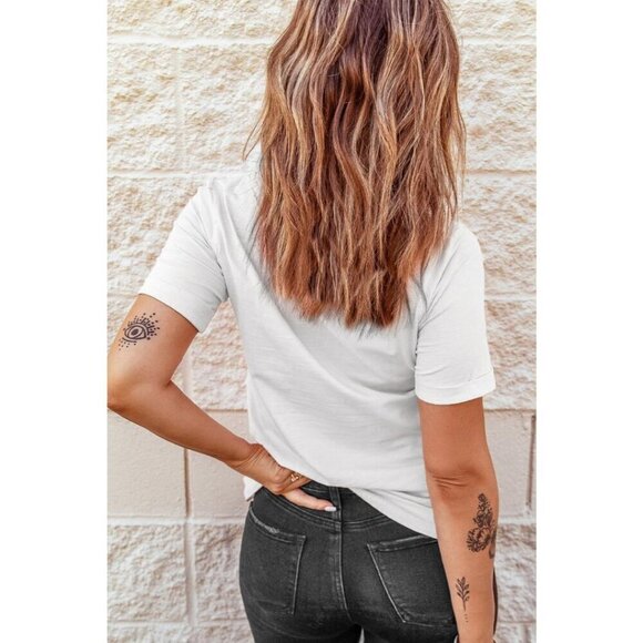 NWT KASSY White T Shirt Red Embroidered Heart - Picture 4 of 8